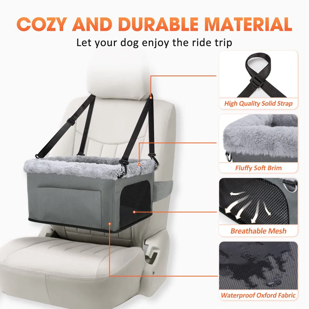 Asiento elevador para perros, transportadora, cama de malla transpirable, marco de metal, bolsa de viaje, hebilla de seguridad, asiento para perros en el coche