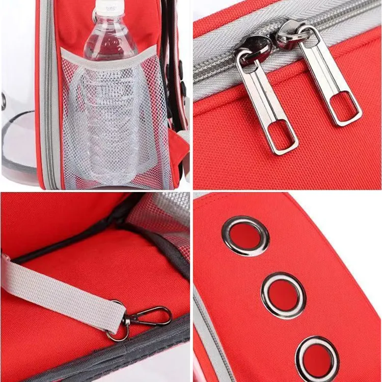 Mochila transportadora burbuja transparente para mascotas perros y gatos, bolsa transpirable