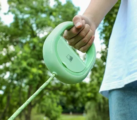 Correa para perro retráctil automática con bloqueo de un botón, correa reflectante, equipo para caminar al aire libre
