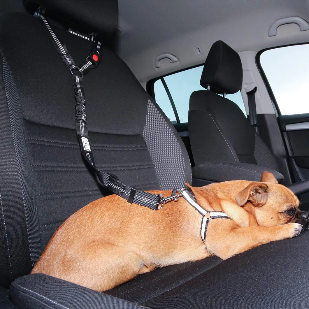 Cinturón de seguridad para perro ajustable con bungee elástico, duradero, arnés de seguridad para mascotas en el coche, restricción para perros