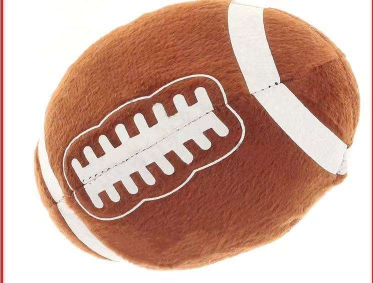Pelota de juguete interactiva para perros en forma de fútbol americano de peluche lindo con sonido