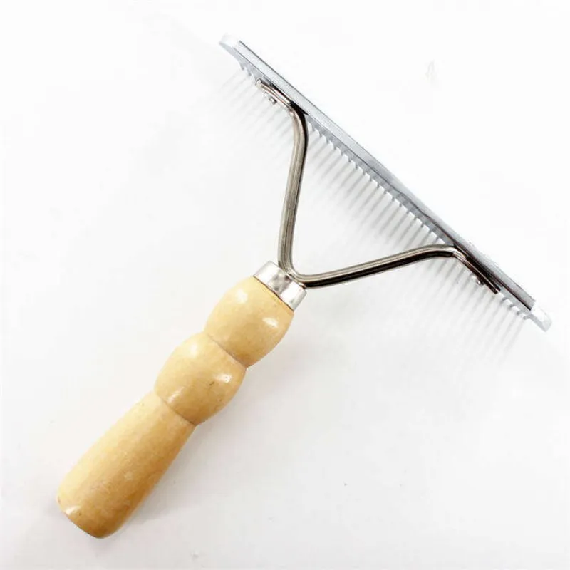 Perro Gato Rasqueta Mango de Madera Cuidado del Pelo Herramienta de Deshedding Productos para Mascotas