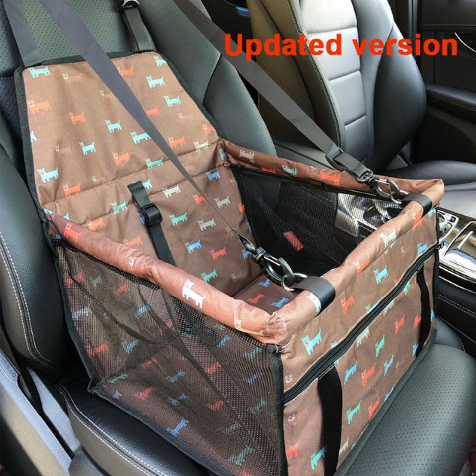 Asiento elevador para mascotas de viaje suave y lavable, ajustable, impermeable para perros y gatos en el coche