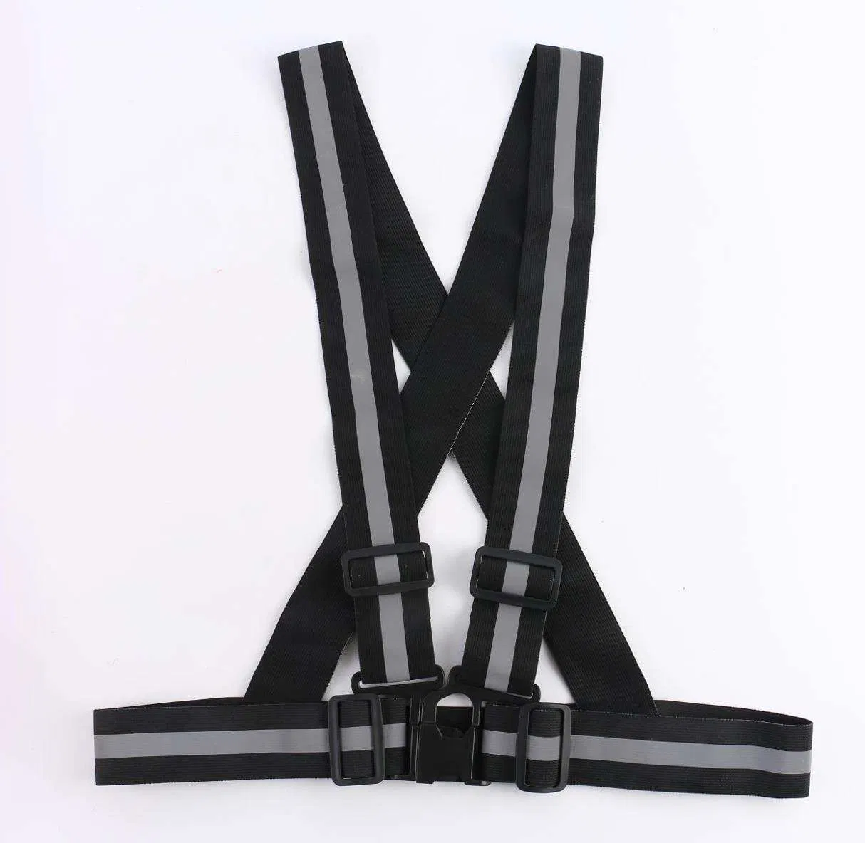 Chaleco de seguridad ajustable alto con visibilidad reflectante y franjas, correas reflectantes -RS01