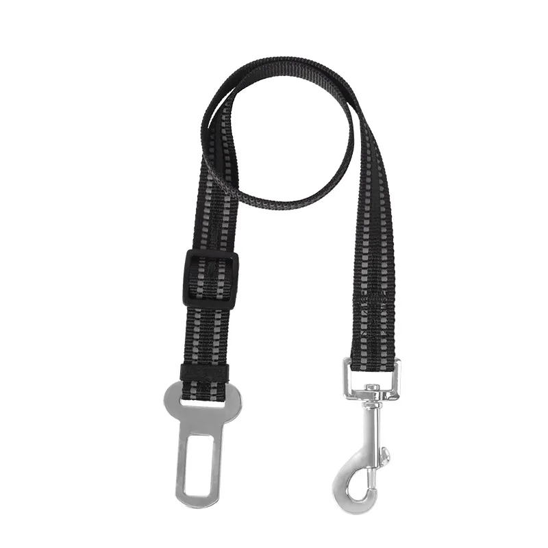 Cinturón de seguridad para perro ajustable de nylon reflectante para viajar al aire libre