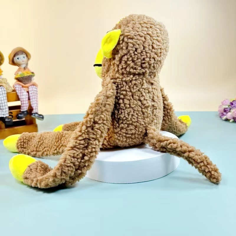 2025 Juguetes de mono de peluche divertidos y resistentes a las mordeduras, juguetes interactivos para perros que hacen ruido