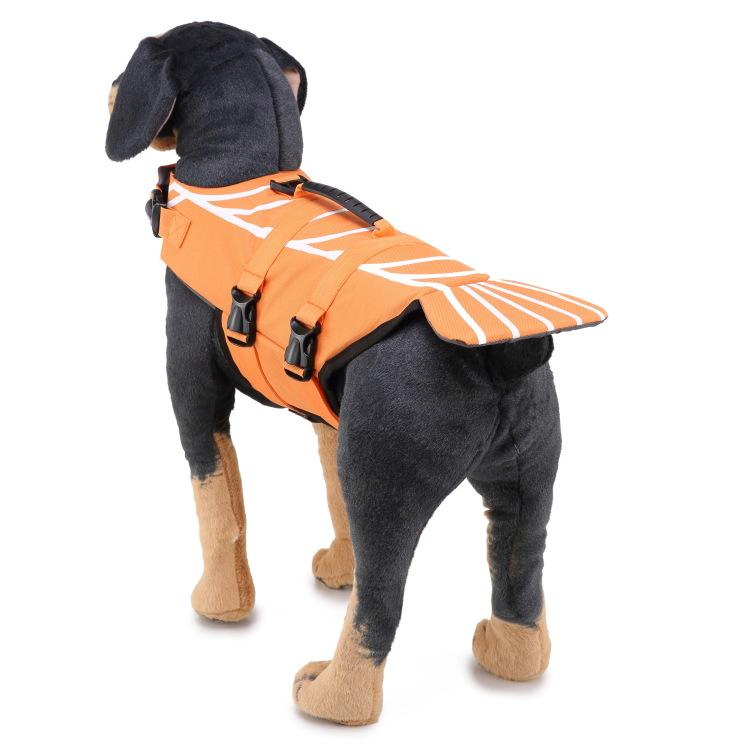 Chaleco de seguridad para mascotas de color amarillo con flotabilidad y asa de rescate para perros pequeños