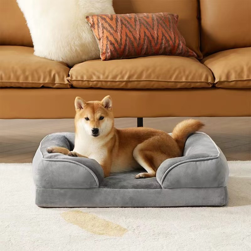 Cama sofá cómoda y lavable para mascotas, suave gato y perro