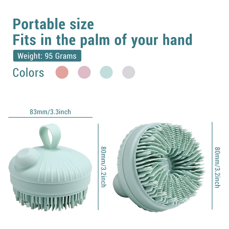 Cepillo de baño de silicona para mascotas, diseño de mano, tamaño personalizado, libre de BPA, para el cuidado de la piel, limpieza del cuero cabelludo, exfoliación, accesorio de baño para perros y gatos