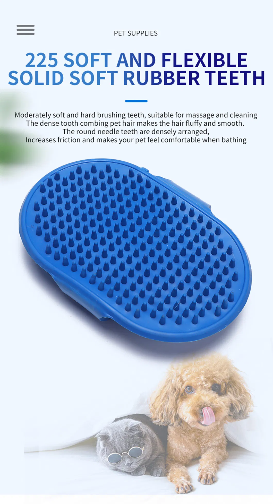Guantes de masaje para baño de perros y gatos, cepillo para el cuidado y la higiene de perros, accesorios para mascotas, productos para mascotas de silicona suave y segura