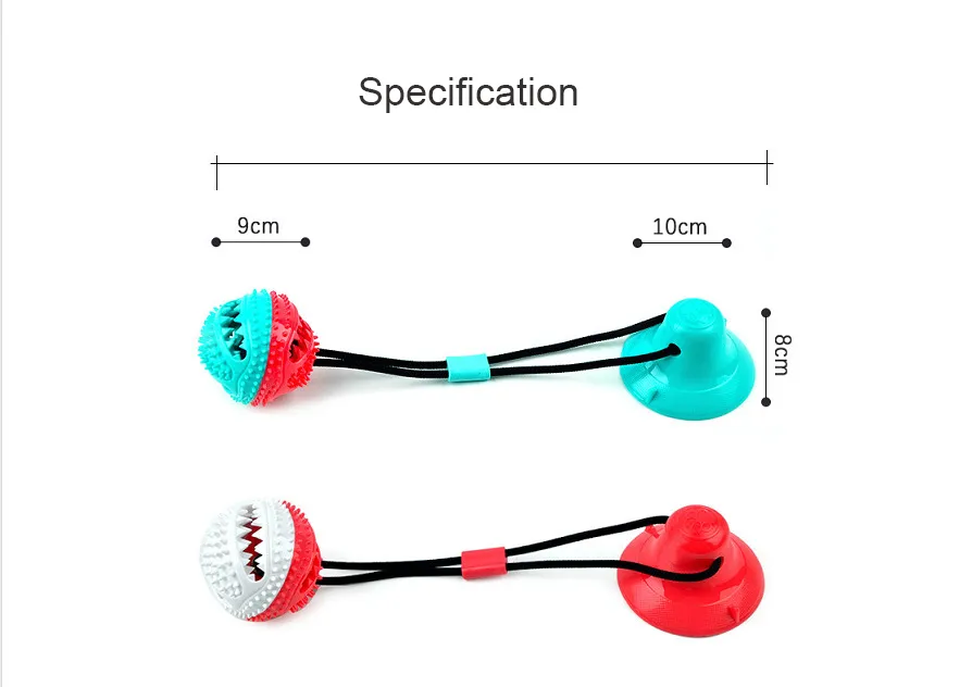 Juguete interactivo para perros con cuerda de succión, bola para masticar, juguete molar para mascotas