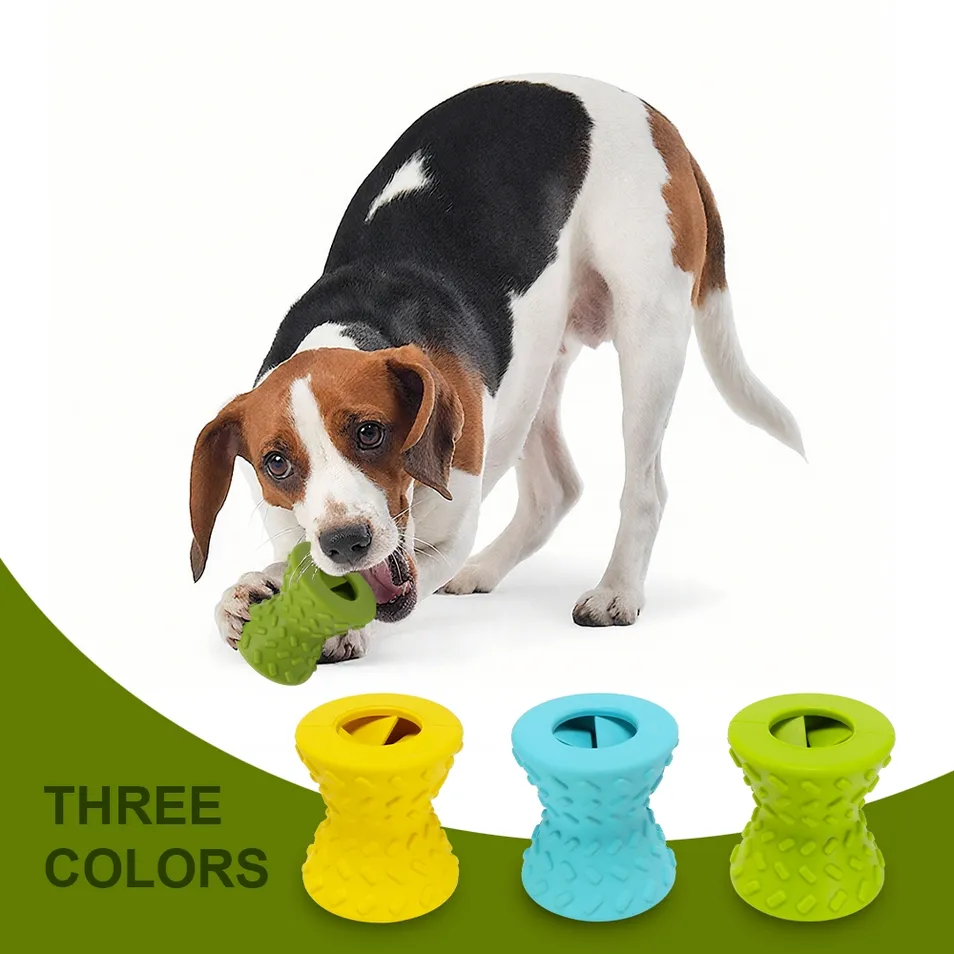 Juguetes interactivos duraderos para limpiar los dientes de mascotas, comederos para perros, entrenamiento con golosinas, juguetes para masticar con fuga de comida
