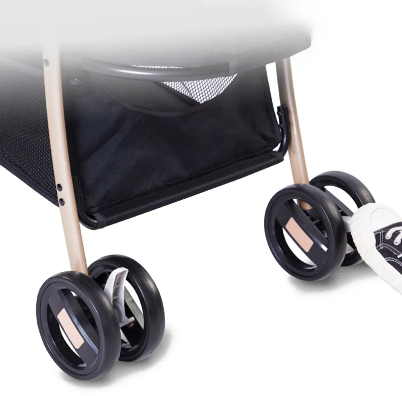 Bolsa de transporte para perros y gatos de tela Oxford con carrito de acero inoxidable