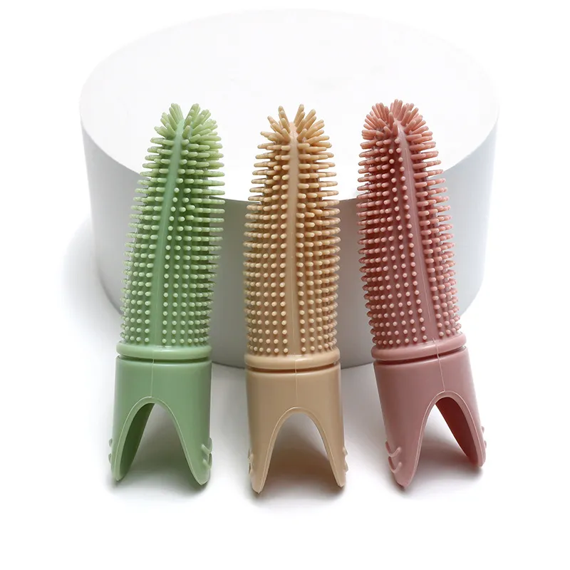 Cepillo de dientes para mascotas, fundas de dedo, cepillo de silicona para gatos y perros, cuidado dental para mascotas, herramientas para el cuidado de los dientes de los perros