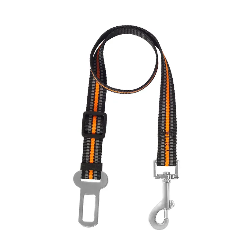 Cinturón de seguridad para perro ajustable de nylon reflectante para viajar al aire libre