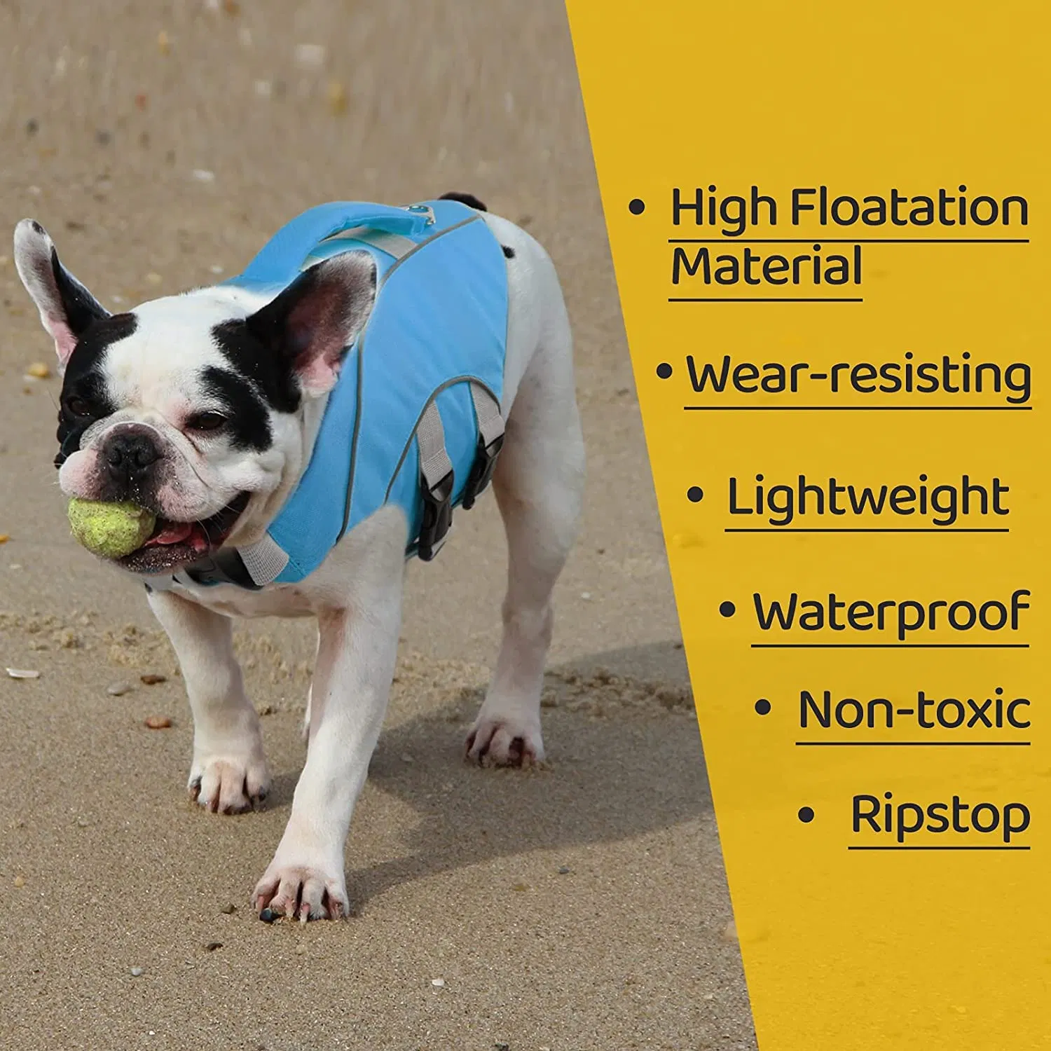 Chaleco salvavidas para perros reflectante, ajustable y seguro para mascotas