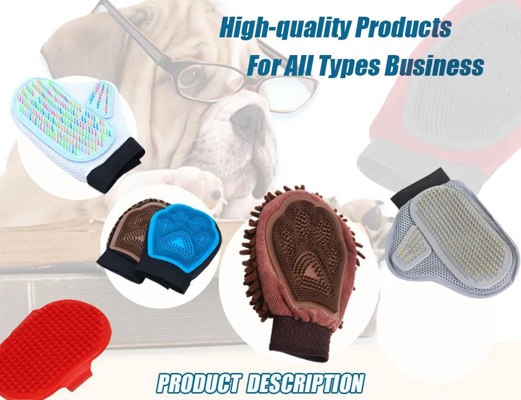 Guantes de masaje para baño de perros y gatos, cepillo para el cuidado y la higiene de perros, accesorios para mascotas, productos para mascotas de silicona suave y segura