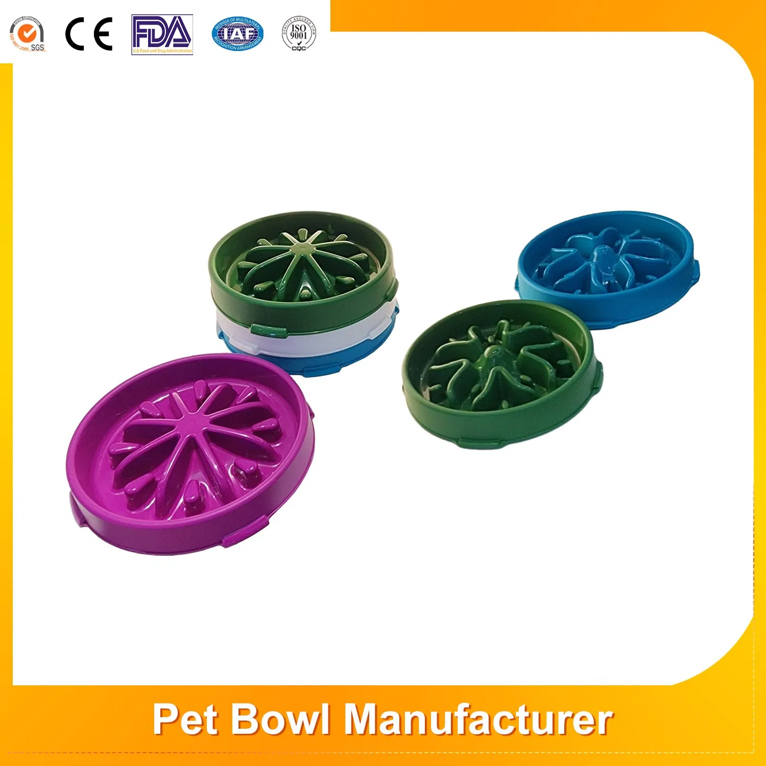 Cuencos para perros personalizados antideslizantes con ventosas, productos redondeados para evitar que los gatos y perros traguen rápidamente