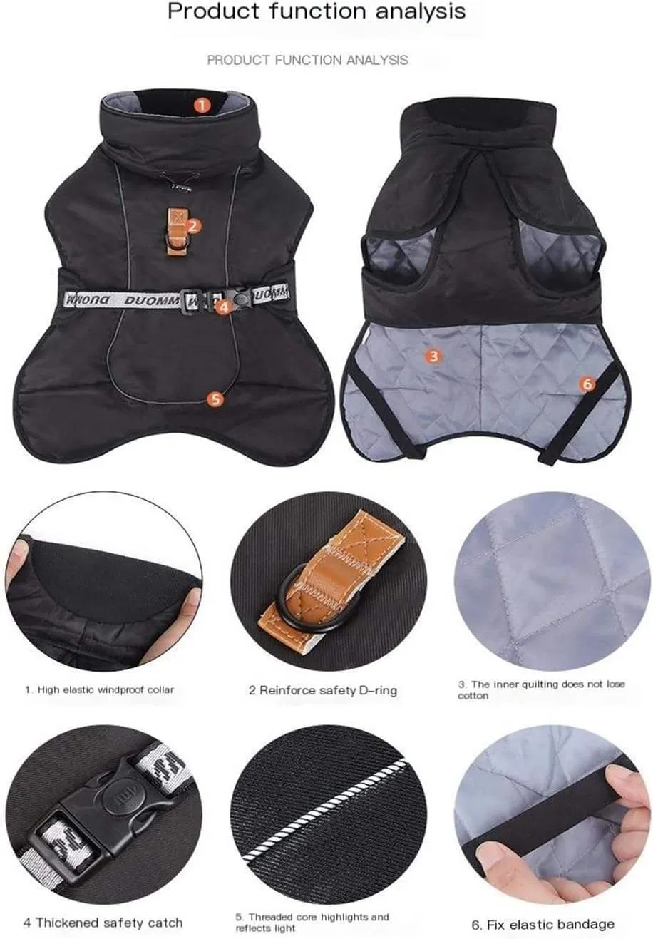 Abrigo Reflectante para Perros Equipamiento de Invierno Impermeable