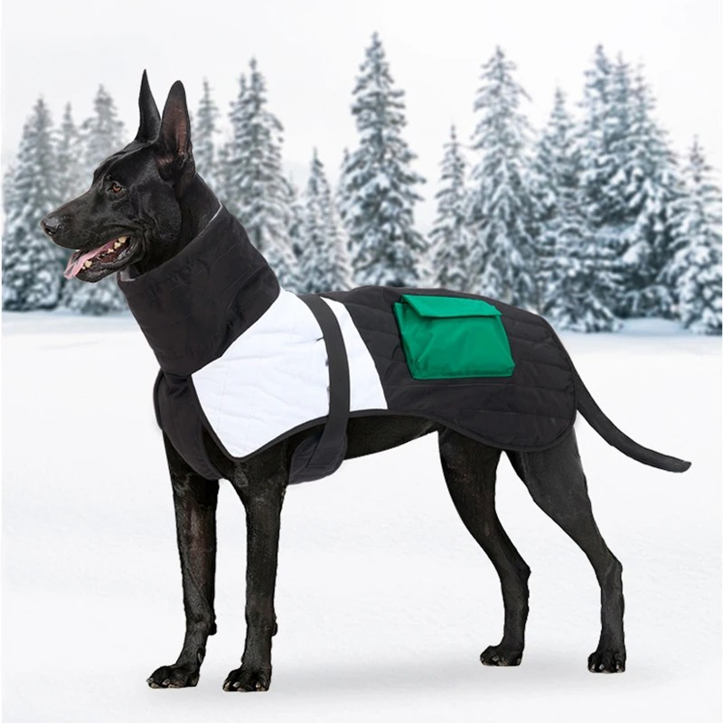 Chaqueta de abrigo gruesa y resistente al agua para perros grandes en invierno, ropa para mascotas, ropa para perros