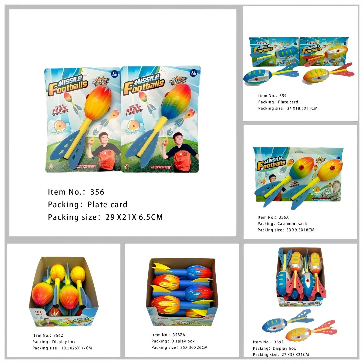 32cm Soft Foam Missile Launcher Outdoor Sports and Fitness Toss Pet Toys with 3 Whistles