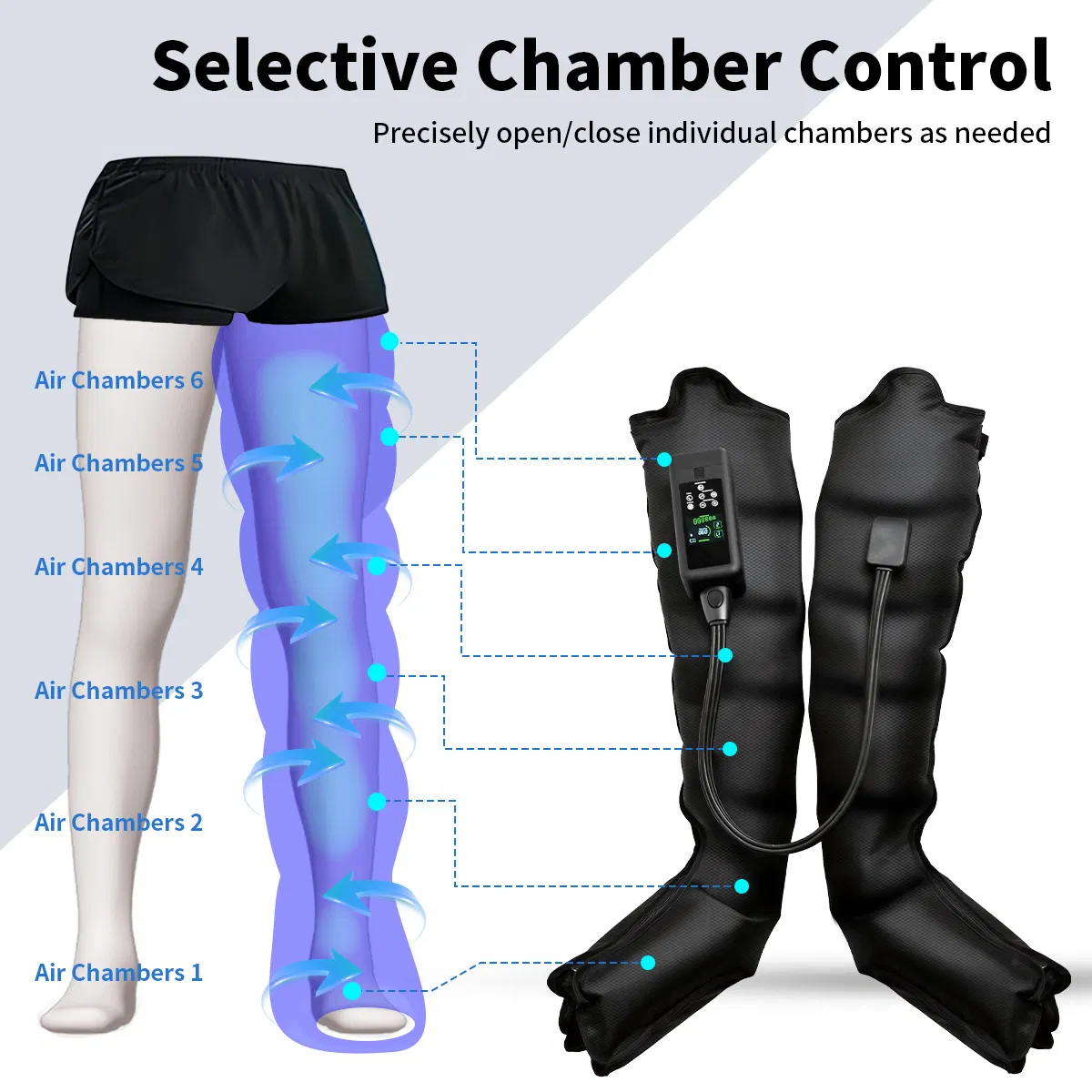 Wireless Air Compression Leg Massager Recovery Boots for Athletes Blood Circulation