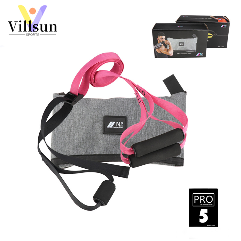 P3-4 Adjustable Bodyweight Resistance Bands with Handles Door Anchor Straps