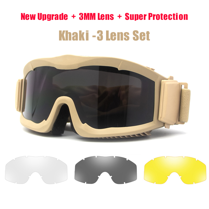 Tactical 3mm Combat Goggles for Outdoor Adventures and Sports Glasses