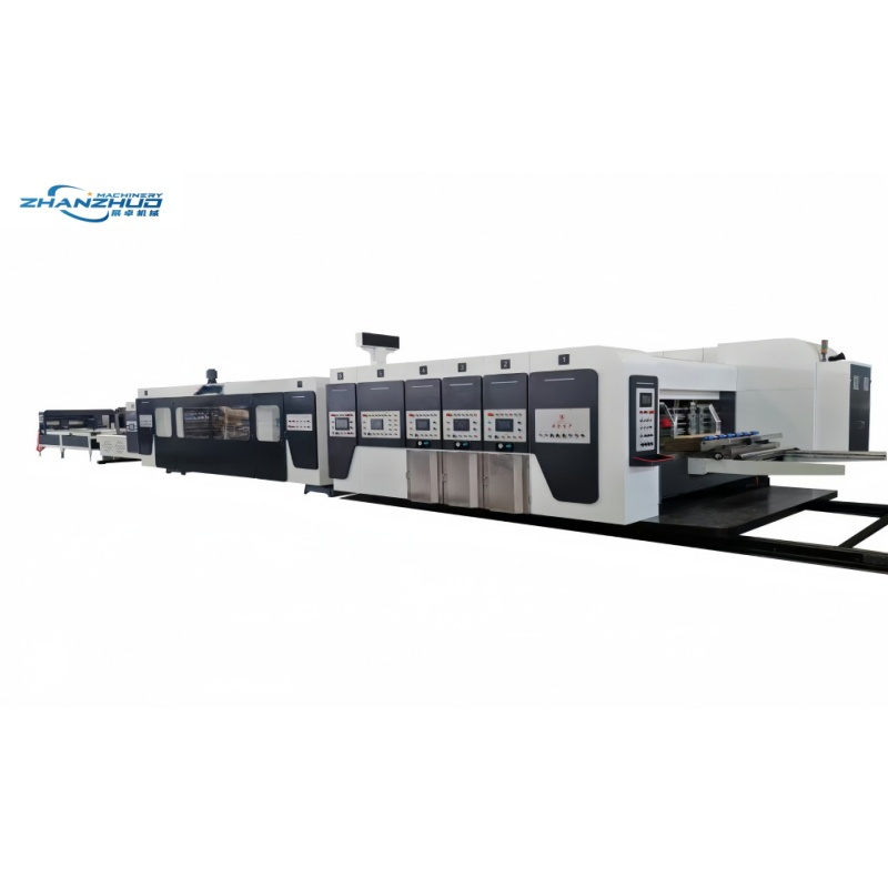 Double Servo Full Computer Control Independent Corrugated Cardboard Carton Printing Folding Gluing Strapping Machine with Automatic Lead Edge Stability