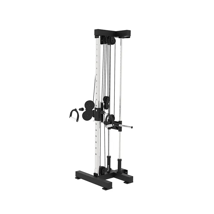 Gym Fitness Functional Trainer Wall Mounted Single Cable Station Pulley Tower