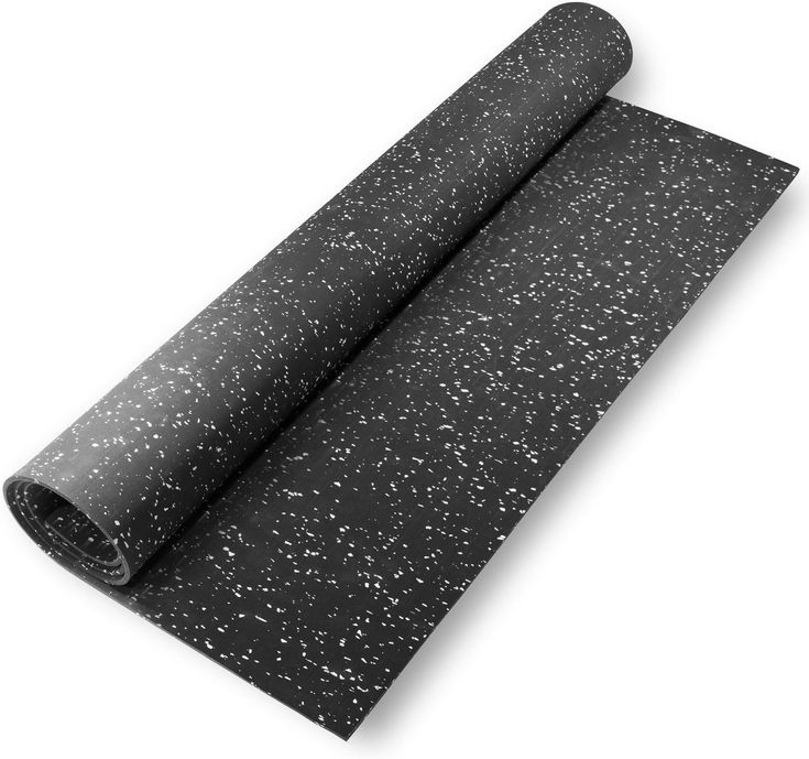 3/8in (9mm) Thick Solid Black Heavy Duty Rubber Rolls, Protective Exercise Mats, Home Gym Rubber Flooring
