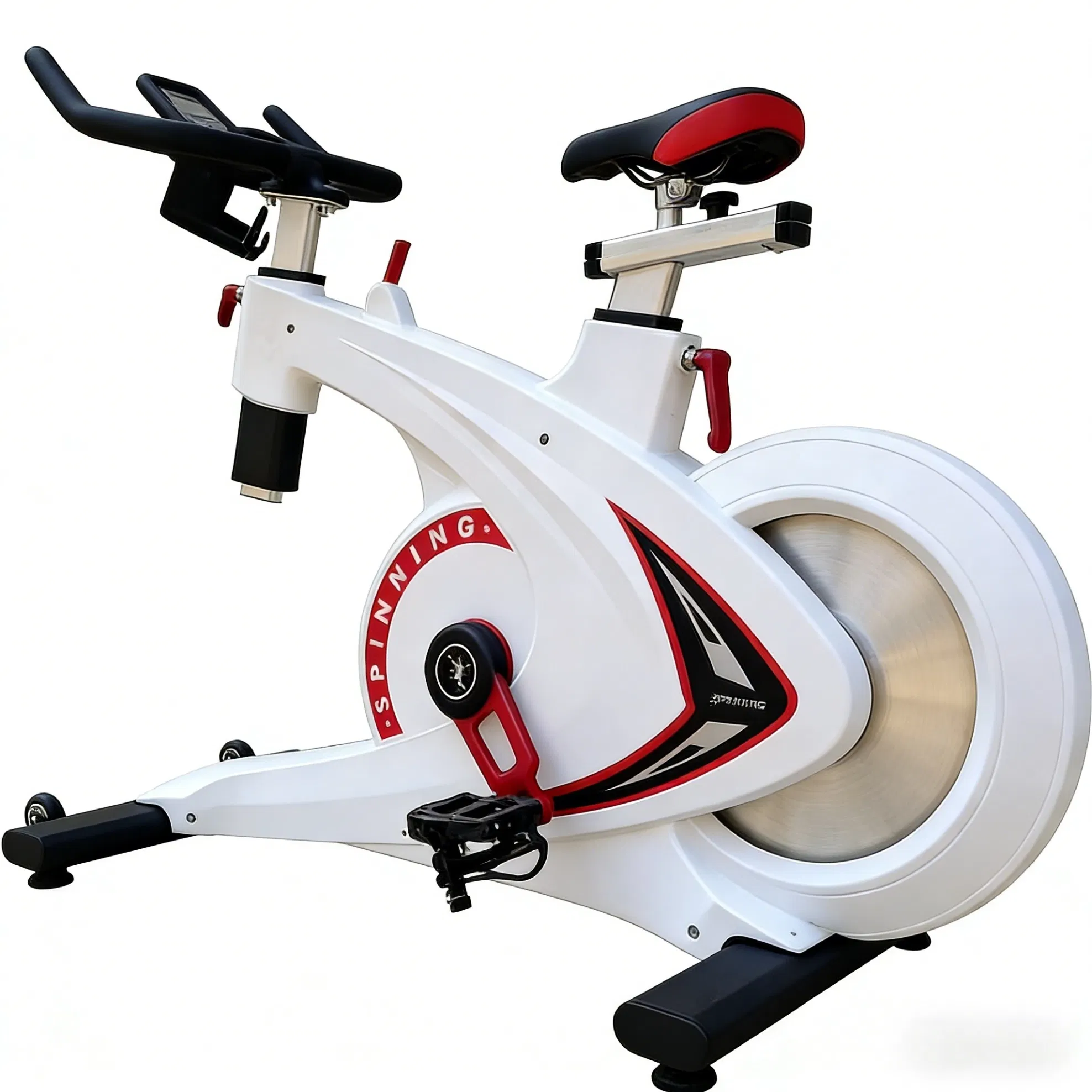 Easy-Assemble Indoor Magnetic Resistance Fitness Exercise Gym Equipment Portable White Spinning Bike