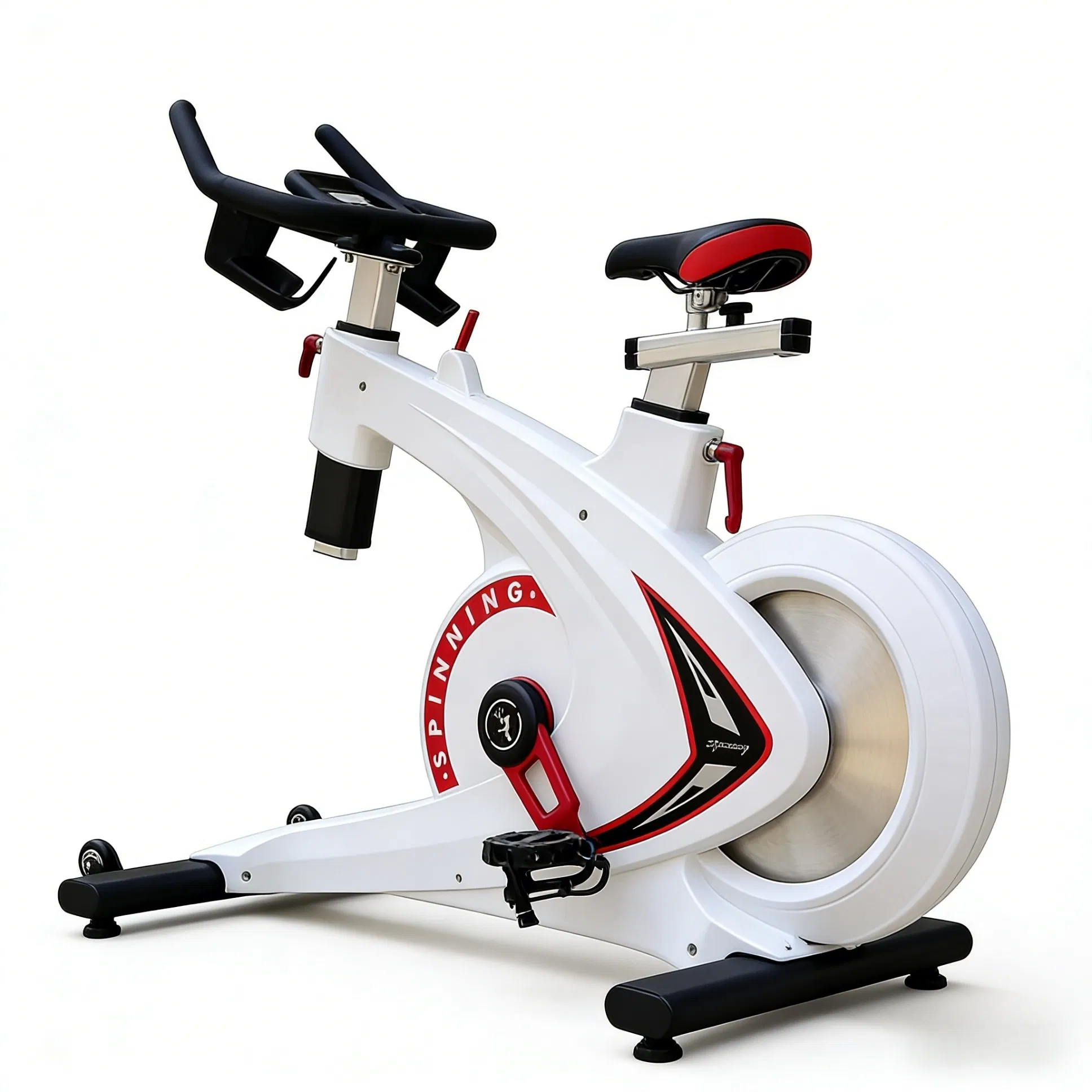 Easy-Assemble Indoor Magnetic Resistance Fitness Exercise Gym Equipment Portable White Spinning Bike