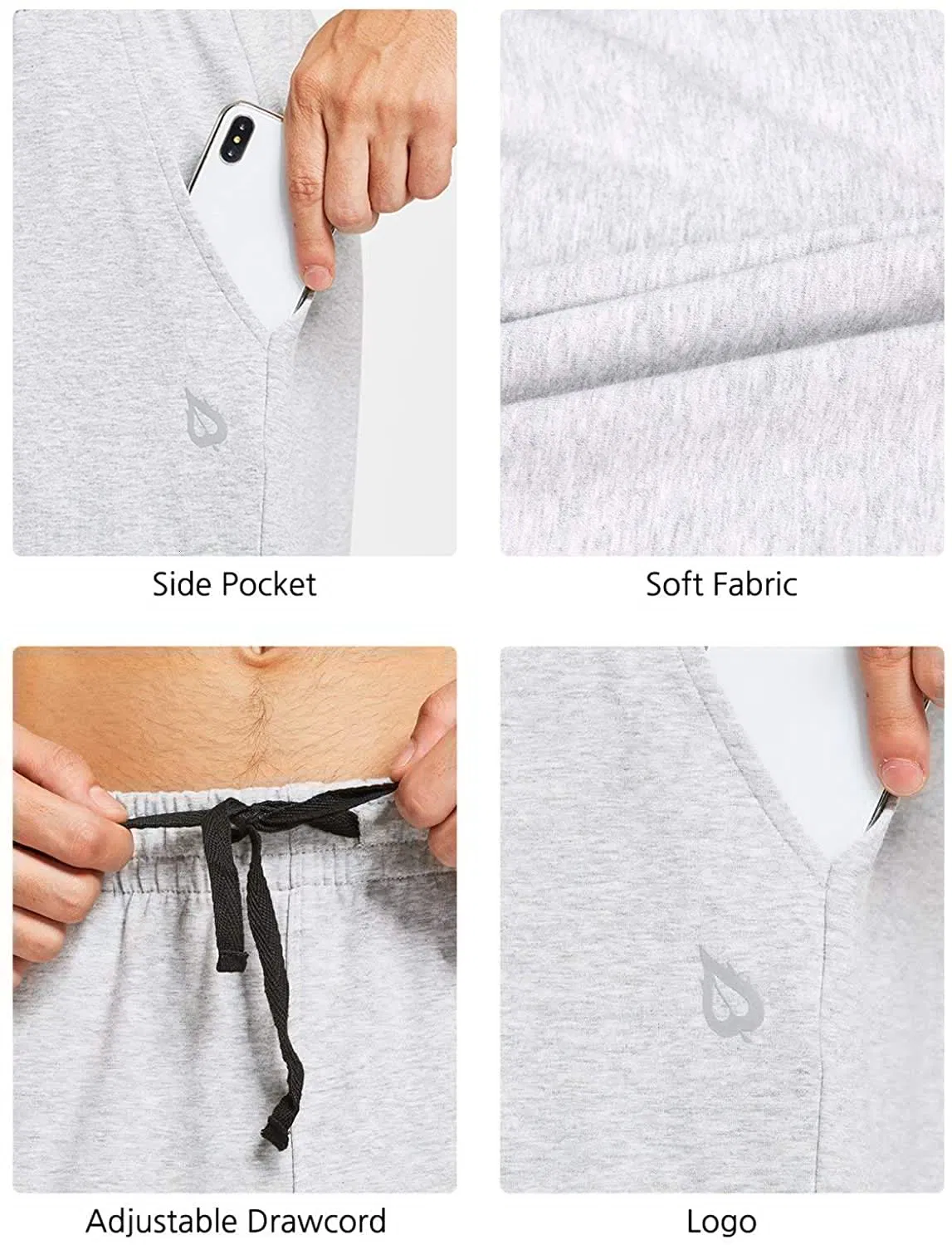 Men′ S Cotton Yoga Sweatpants Open Bottom Joggers Straight Leg Running Casual Loose Fit Athletic Pants with Pockets