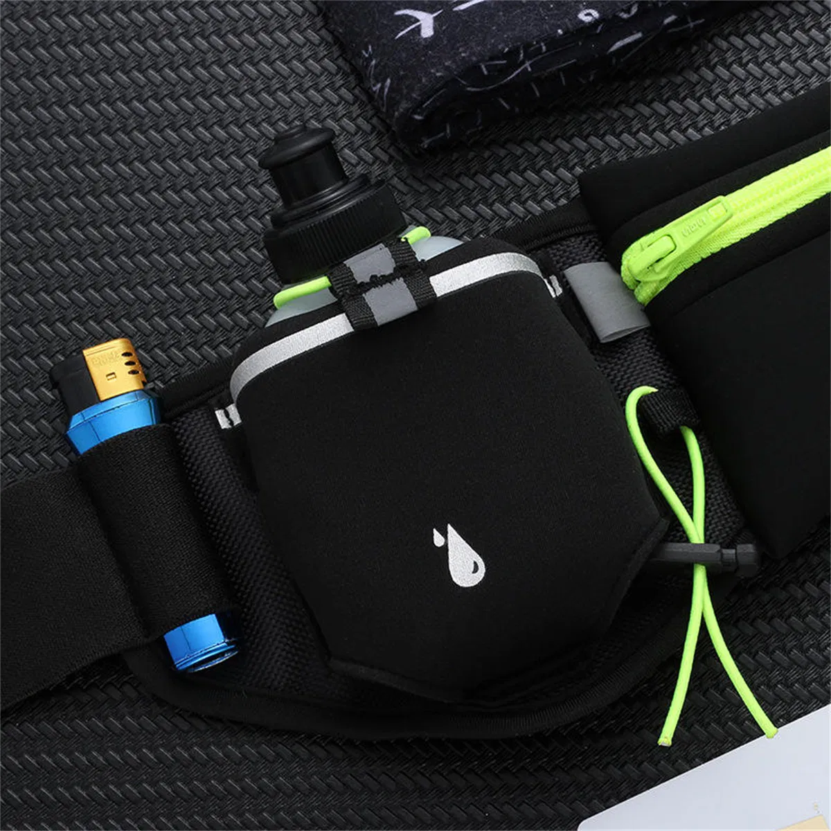 SJ-YB1163 Custom New Outdoor Sports Water Bottle Waist Pack Fitness Fit Running Cell Phone Waist Pack Portable Elastic Marathon Bag
