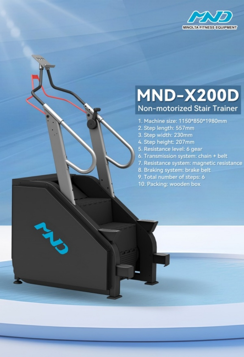 Mnd-X200d New Arrival Cardio Exercise Fitness Gym Machine Non Motorized Stair Trainer with Adjustable Handle