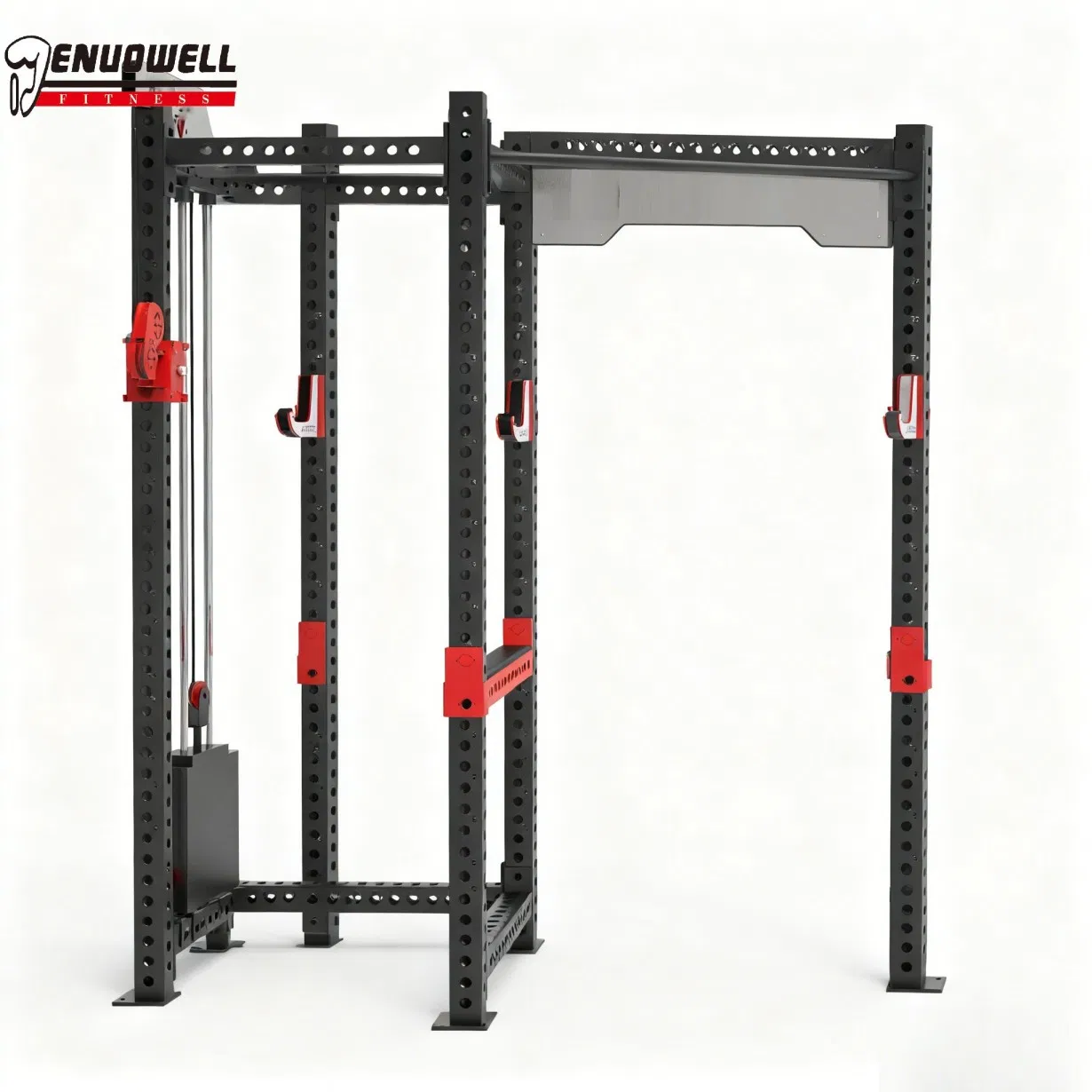 Pulley Based Iron Functional Trainer Built with Stainless Bottom Plate and Smooth Bearing Track for Commercial Applications Pulley Fitness Equipment