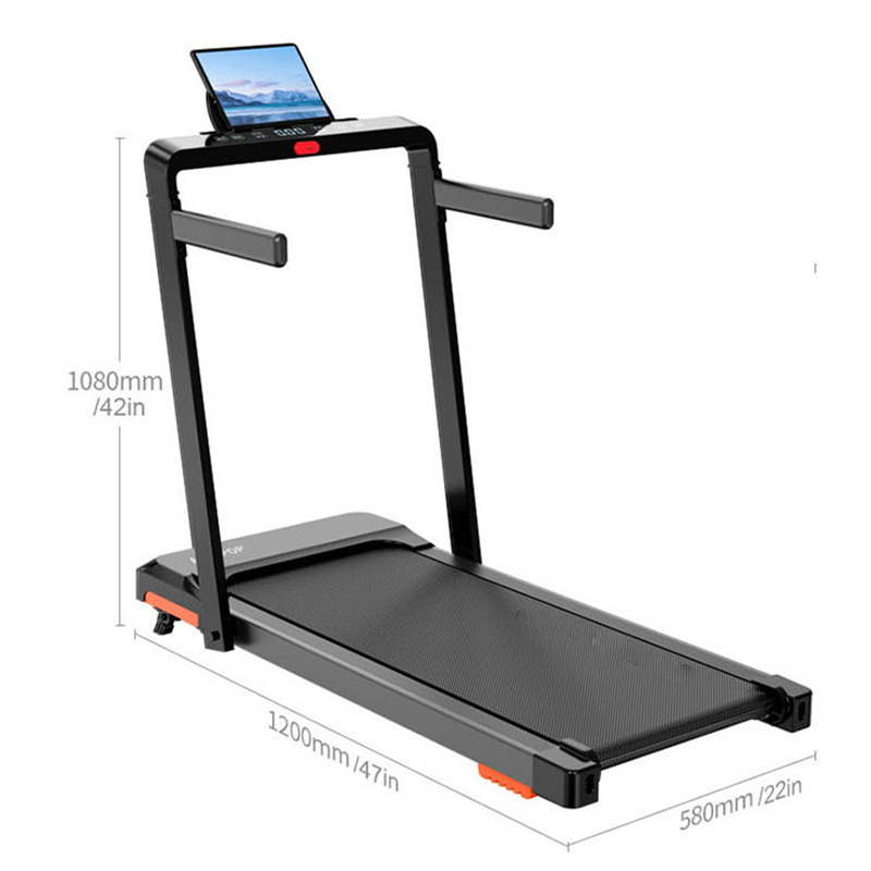 Home Gym Smart Fitness Exercise Treadmill Running Walking Pad LED Display Under Desk Multi Function Portable Running Machine Treadmills with Handle