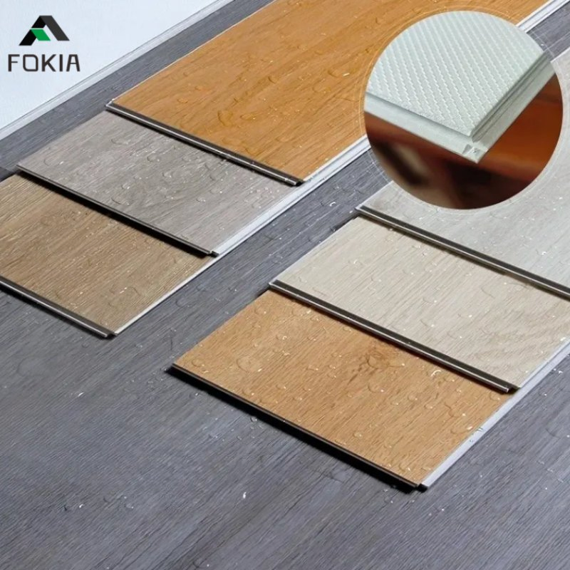 Spc Plank Wood Grain Plastic Composite Flooring UV Coating Click Lock Edge 100% Waterproof Rigid Core for Home Office Gym PVC Rigid Vinyl Flooring