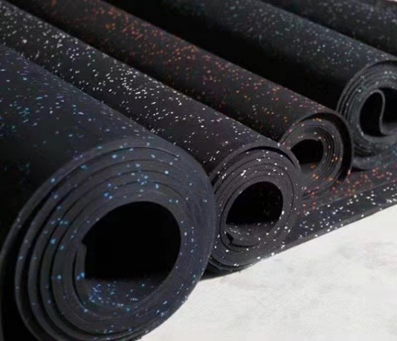 3/8in (9mm) Thick Solid Black Heavy Duty Rubber Rolls, Protective Exercise Mats, Home Gym Rubber Flooring