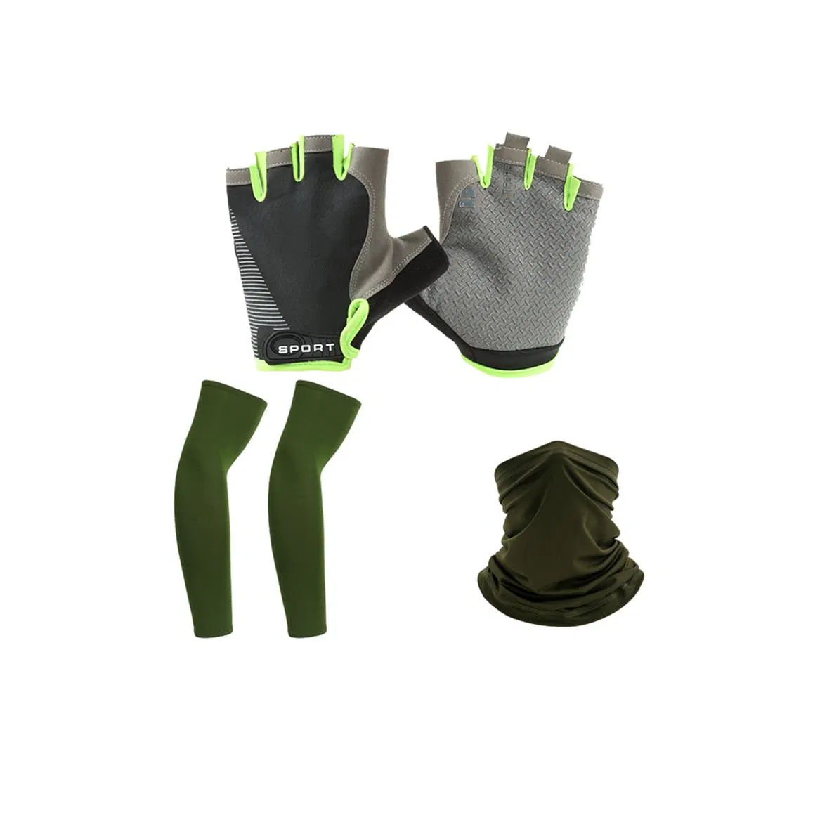 Factory New Style Sun Protection Riding Bike Accessories for Man Woman Ice Sleeves Headband Gloves 3-in-1set