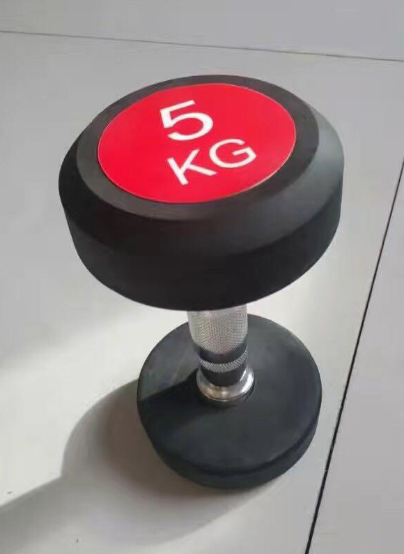 Free Weight Color Cap with Black Rubber Dumbbell Gym Accessories