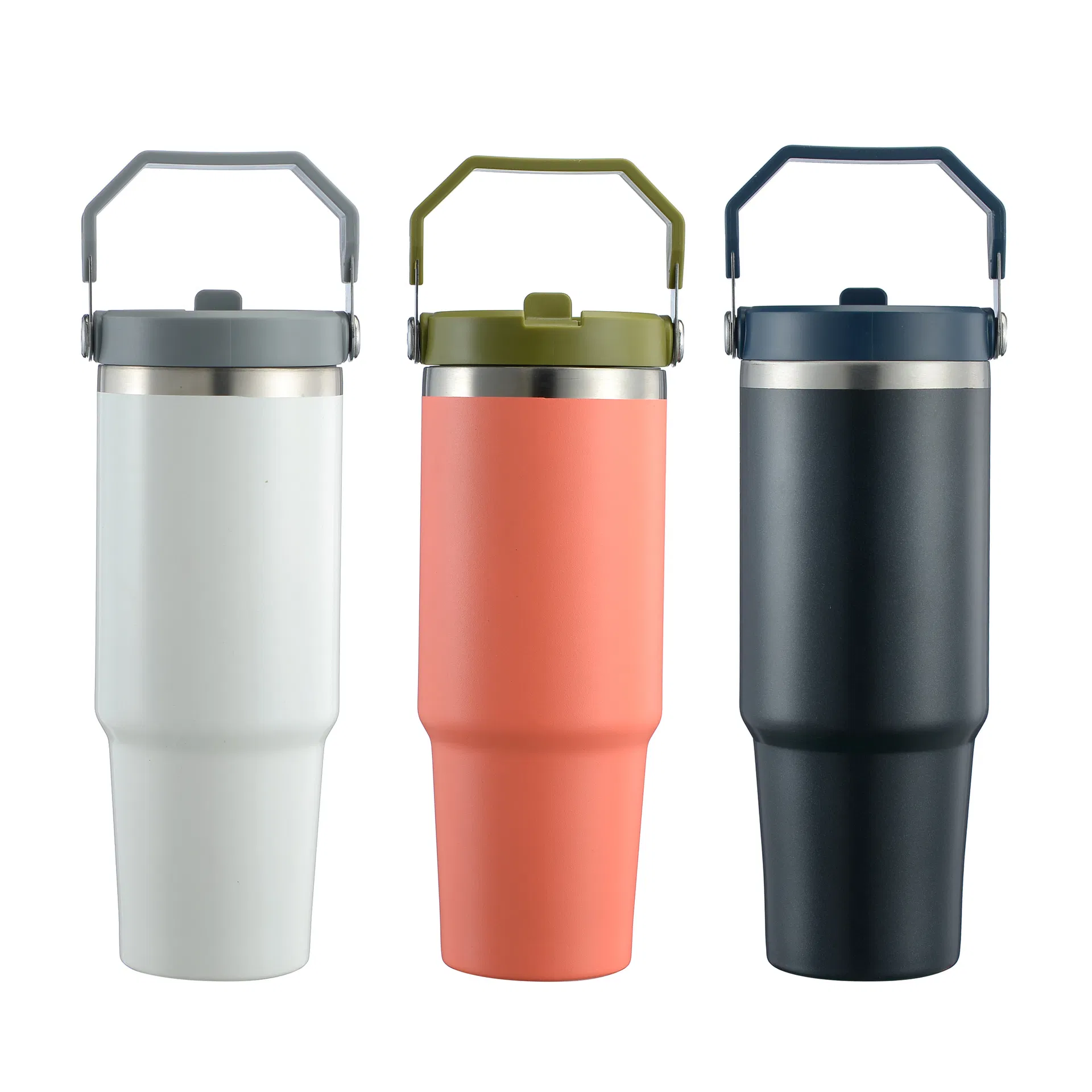 Insulation Cup 304 Stainless Steel Sealed Straw Mug Handy Portable Outdoor Travel Car Sports Fitness Vacuum Cups