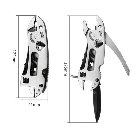 Multi-Purpose Survival Emergency Gear Adjustable Wrench Jaw Screwdriver Od005_2