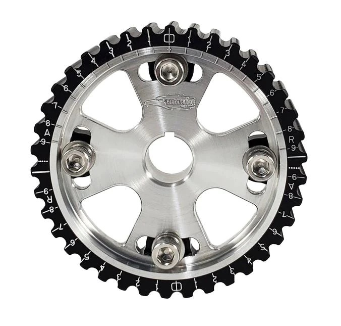 CNC Machined Billet Anodized Aluminum Adjustable Locking Cam Gear Pulley Timing Gears