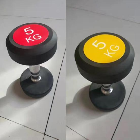 Free Weight Color Cap with Black Rubber Dumbbell Gym Accessories