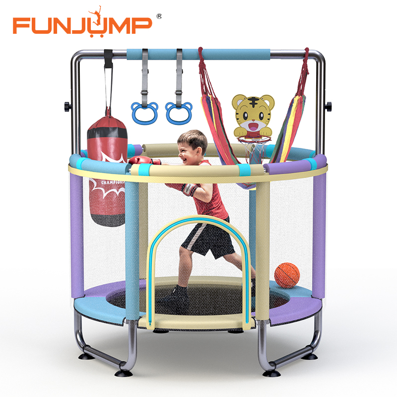 Funjump 55inch Children Gift Outdoor Indoor Kids/Child Fitness Mini Jumping Trampoline with Safety Net for Sale