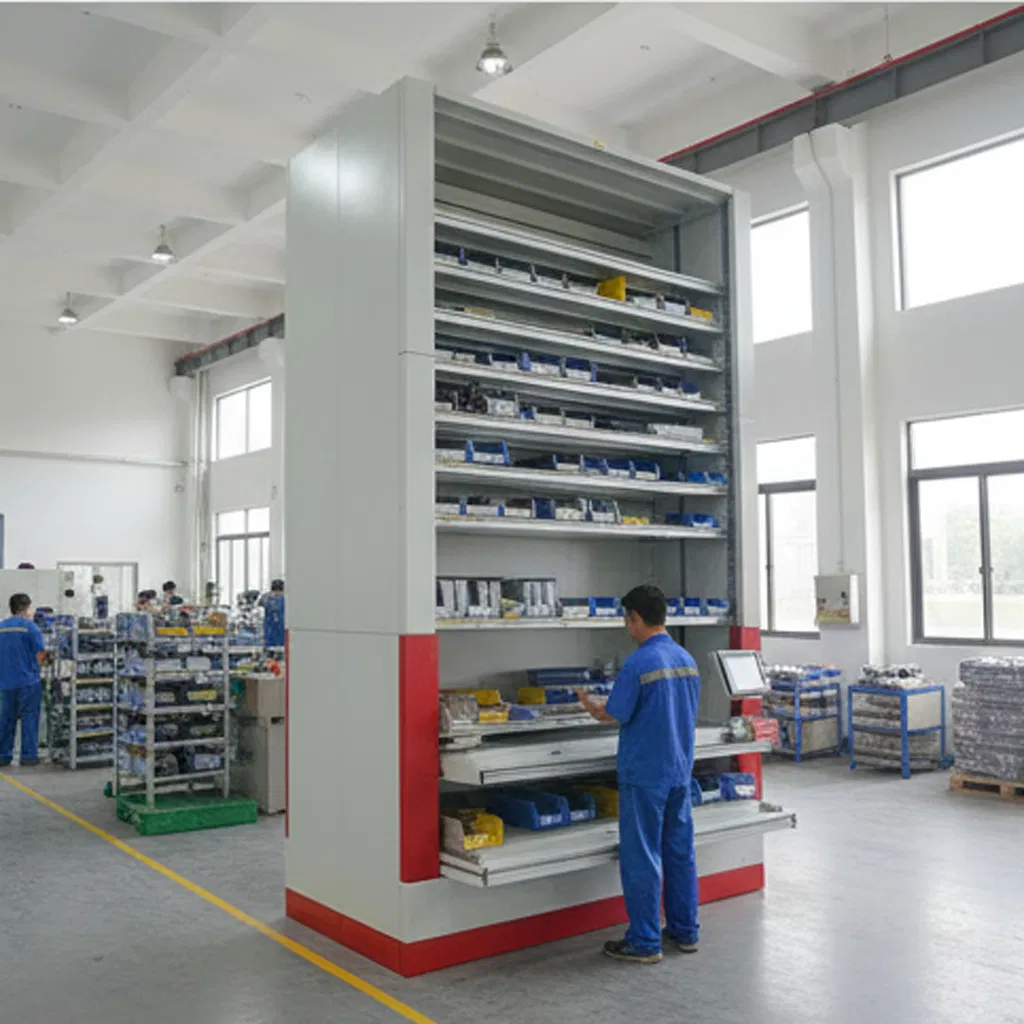 Vertical Lifting Storage Rack Industrial Material Storage Parts Storage Efficient Warehouse Solution Industrial Conveyor System Stocking Machinery