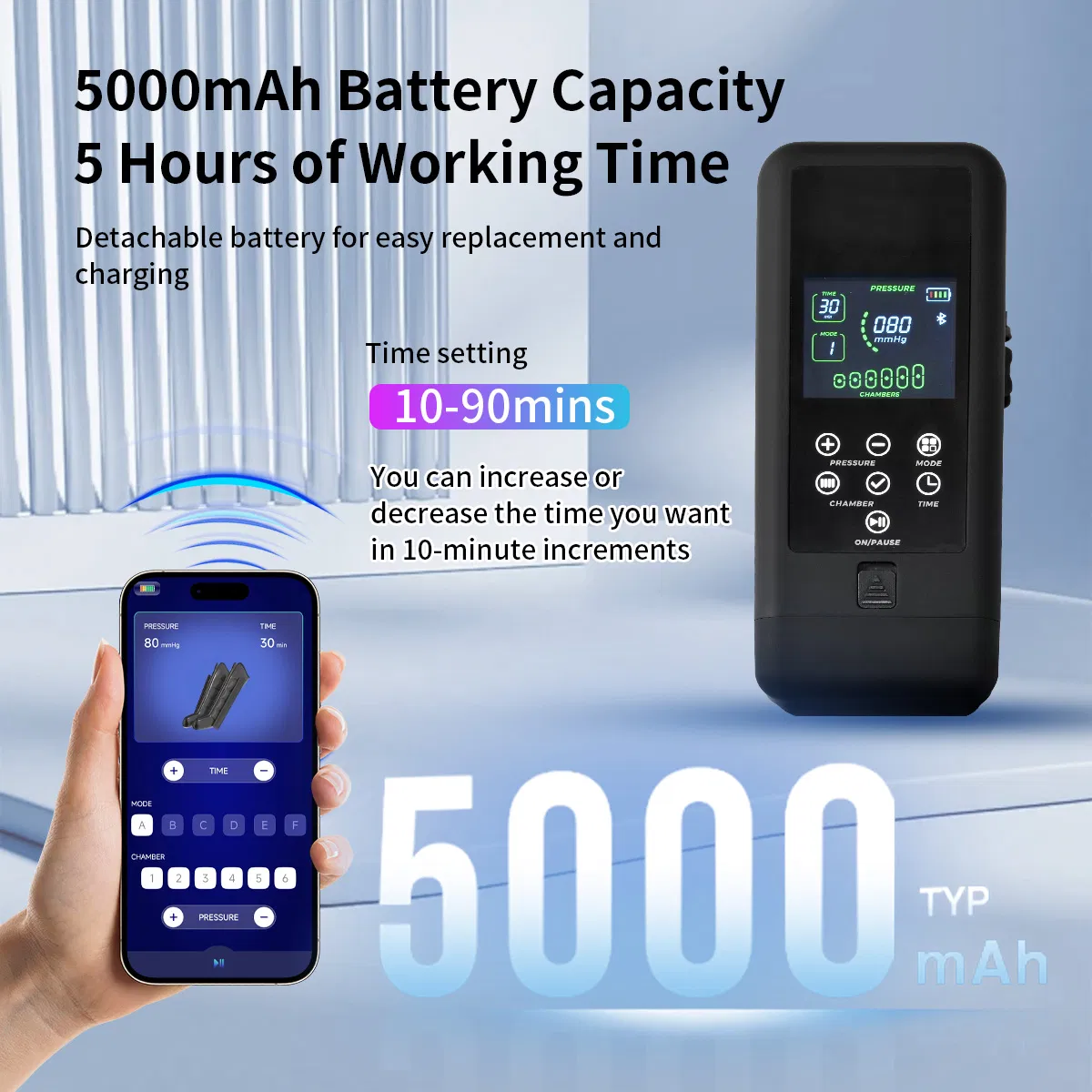 Wireless Air Compression Leg Massager Recovery Boots for Athletes Blood Circulation