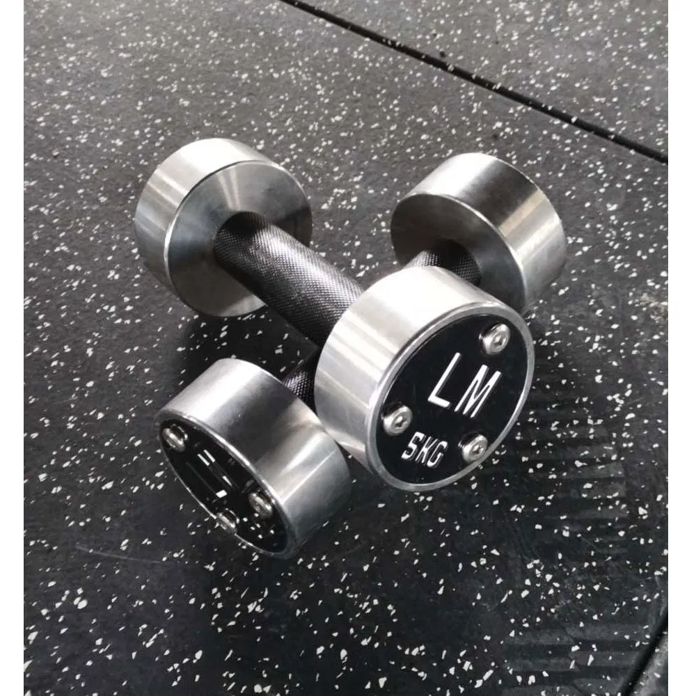 High Quality Stainless Steel Dumbbell Set Chrome Dumbbells Rotate Dumbbell Free Weights